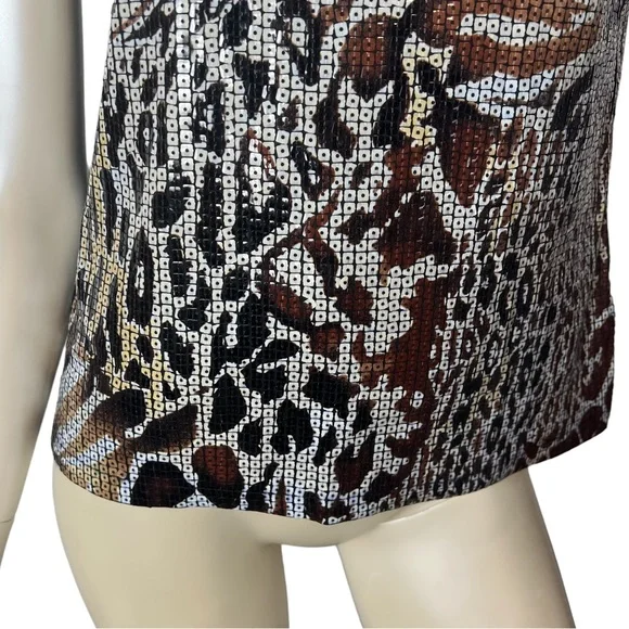 Nygard Brown Sequence Animal Print Sleeveless Top - Picture 4 of 11